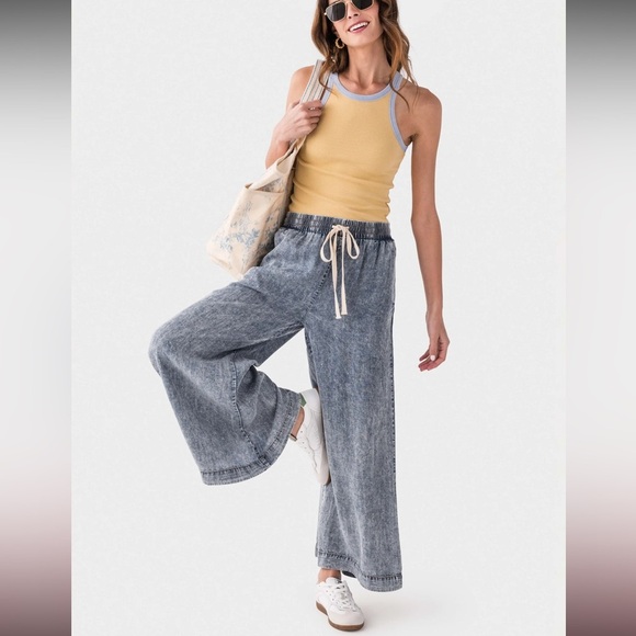 Eesome Mineral Washed wideleg Pant NWT - Picture 5 of 6